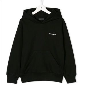Kids Balenciaga logo hoodie, size 6 year, black